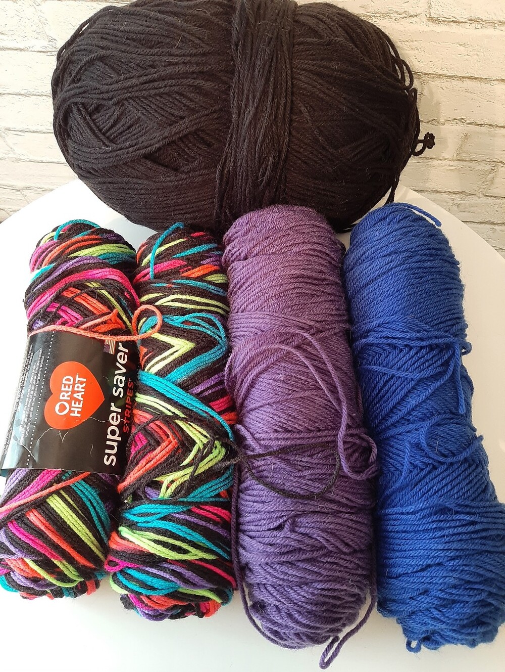 Multicolor & Solid Yarn Assortment - Purple, Blue, Black